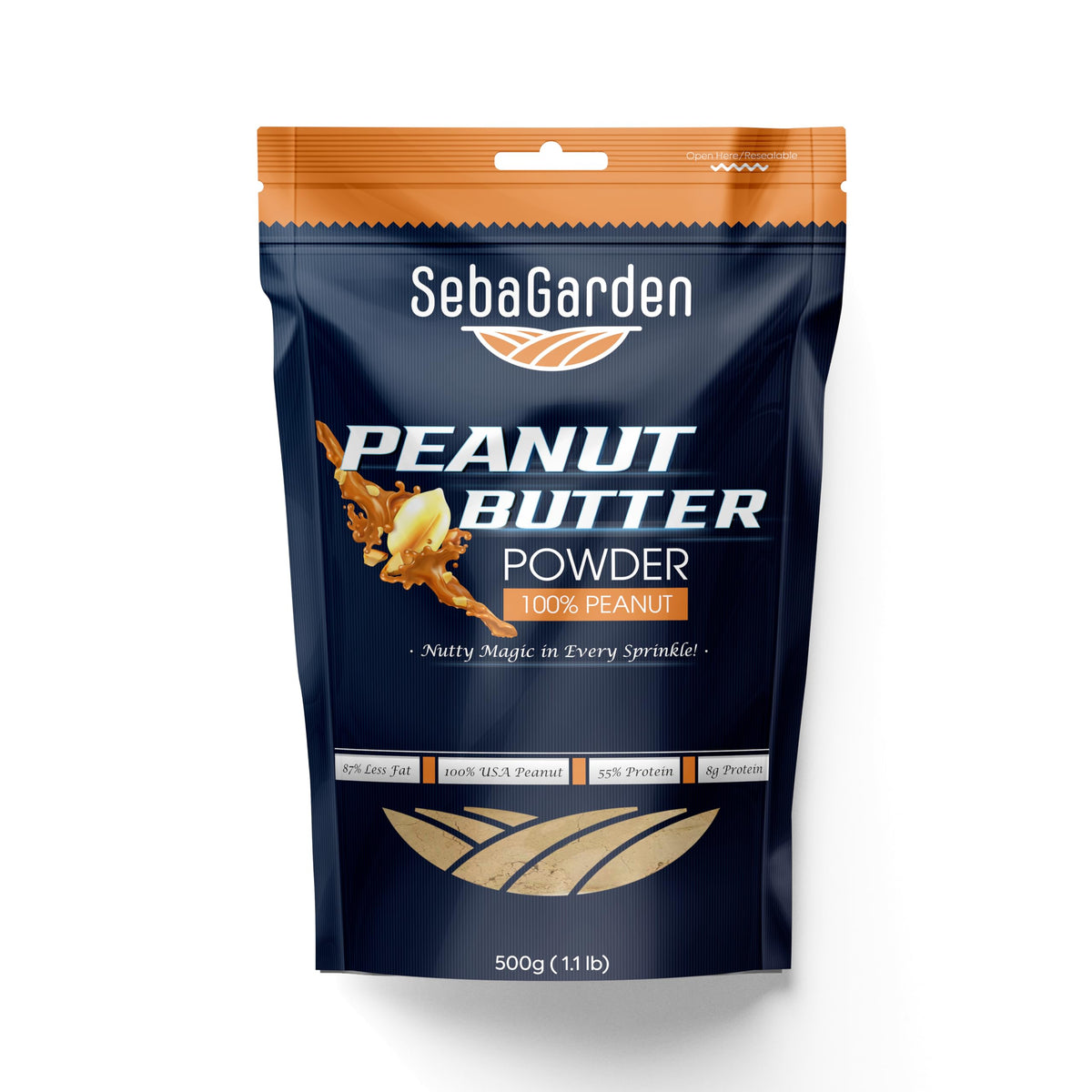 Seba Garden Pure Peanut Butter Powder 87% Less Fat Defatted | 500g