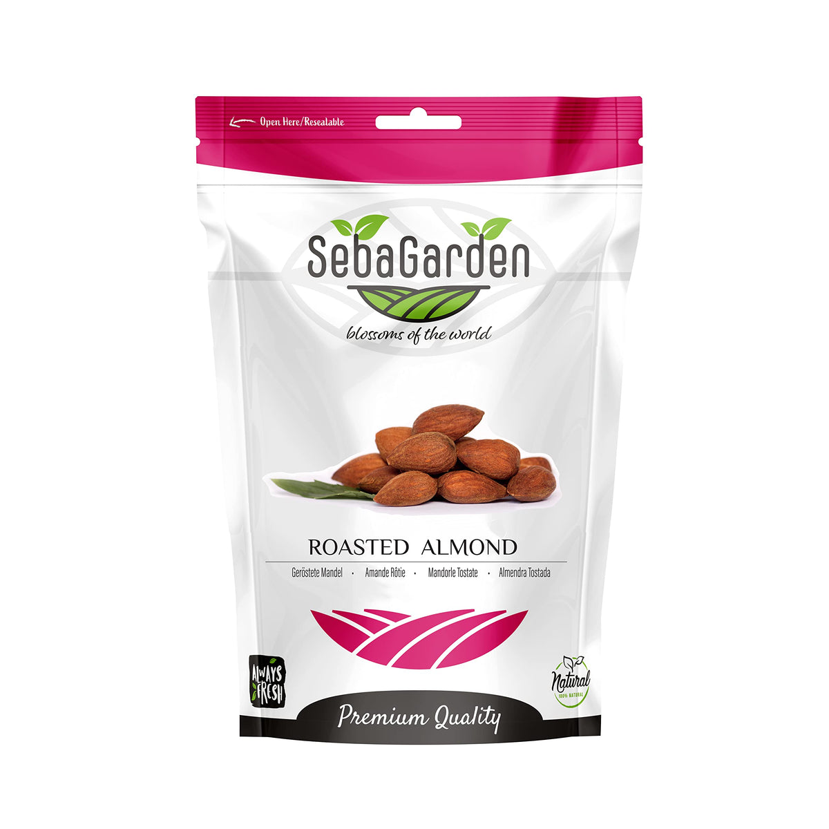 Seba Garden Premium Dry Roasted Californian Whole Almonds Grade A Nonpareil | 1kg