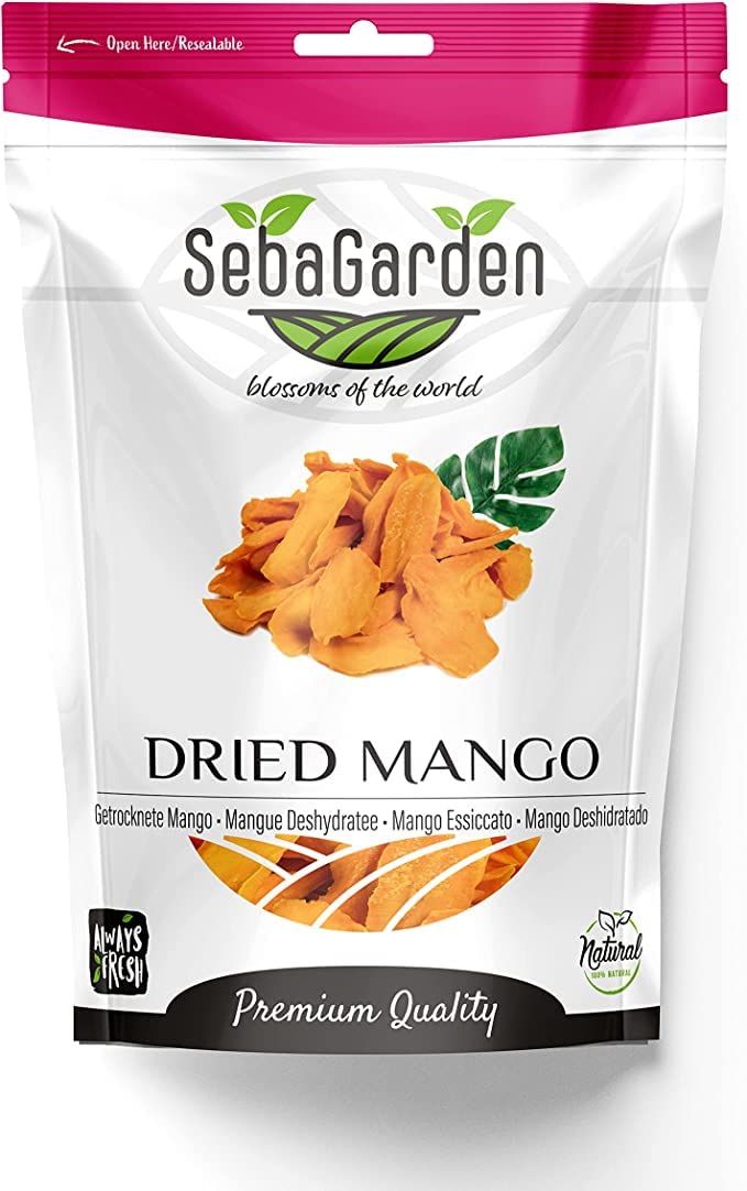 Seba Garden Premium Choice Unsweetened Dried Mango Slices Grade A