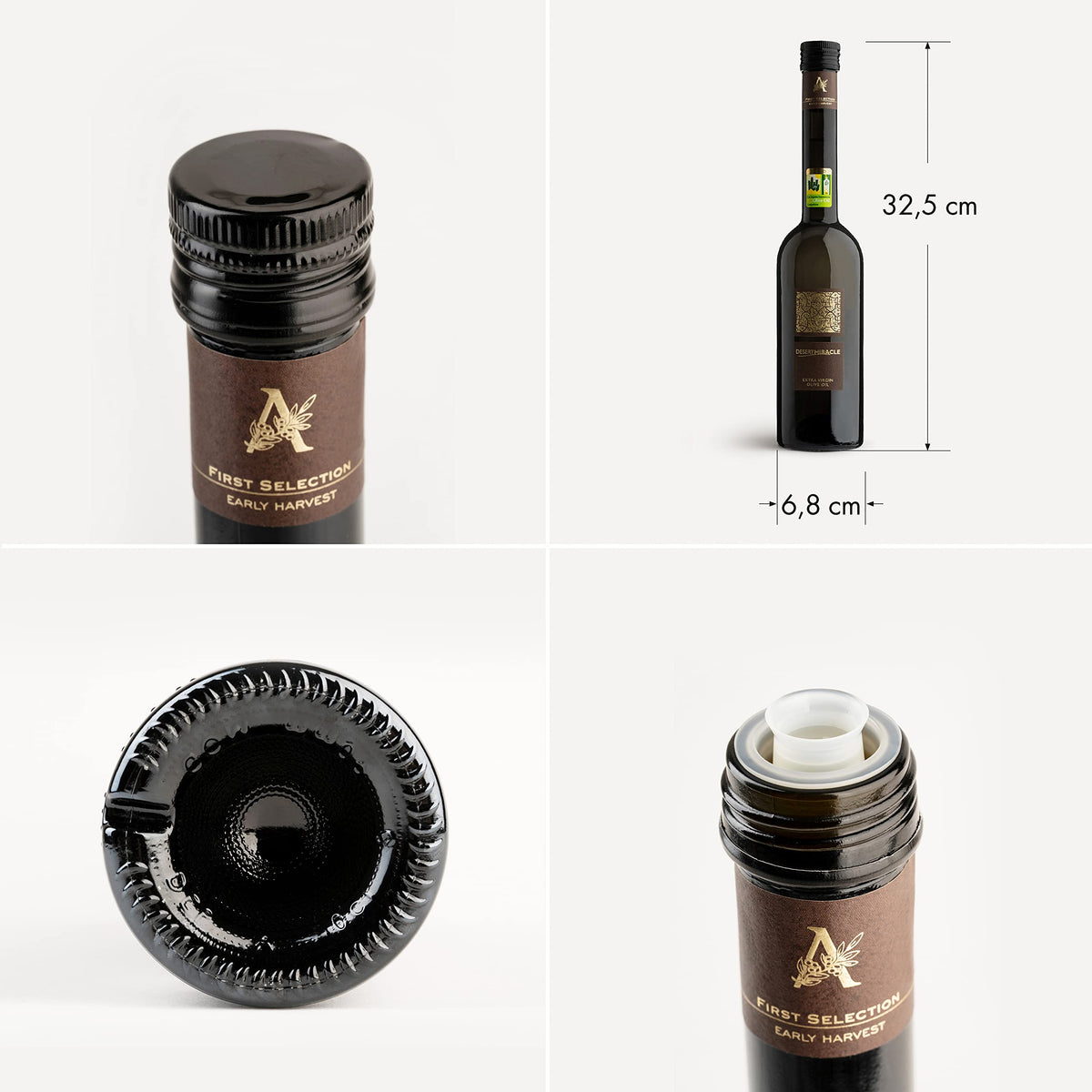 DESERT MIRACLE Ultra-Premium Organic Extra Virgin Polyphenol Rich Olive Oil | 500ml Glass Bottle