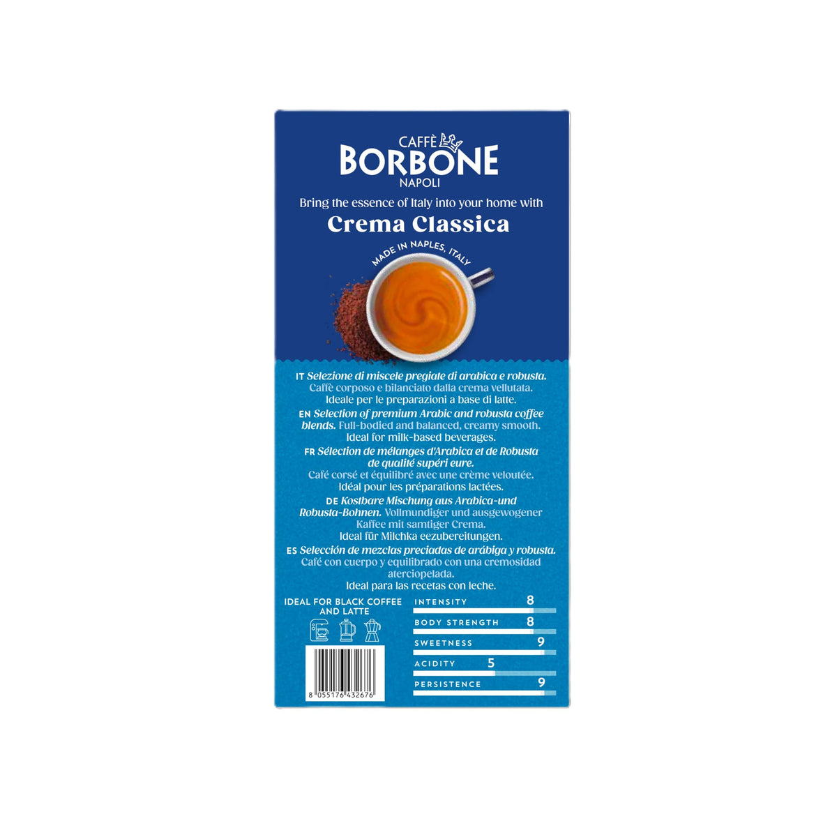 Caffè Borbone Crema Classica Ground Coffee Full Bodied and Balanced | 250g
