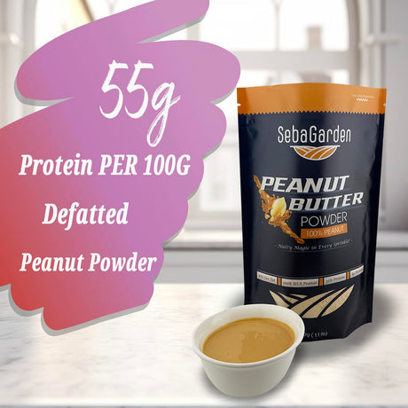 Seba Garden Pure Peanut Butter Powder 87% Less Fat Defatted | 500g