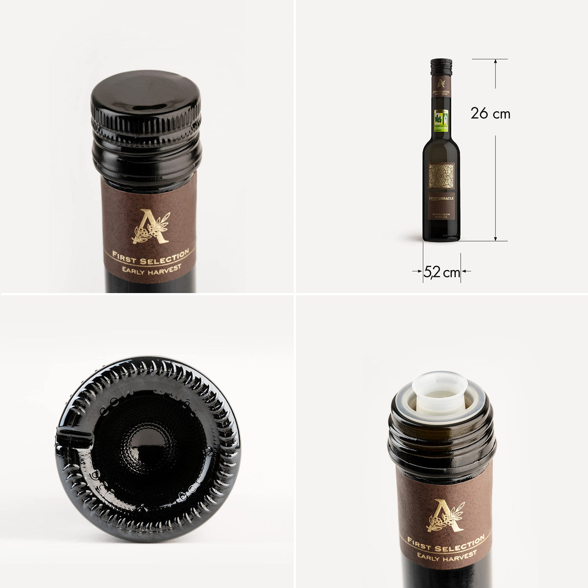 DESERT MIRACLE Ultra-Premium Organic Extra Virgin Polyphenol Rich Olive Oil | 250ml Glass Bottle