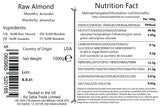 Seba Garden Premium Raw Californian Whole Almonds Grade A Nonpareil | 1kg