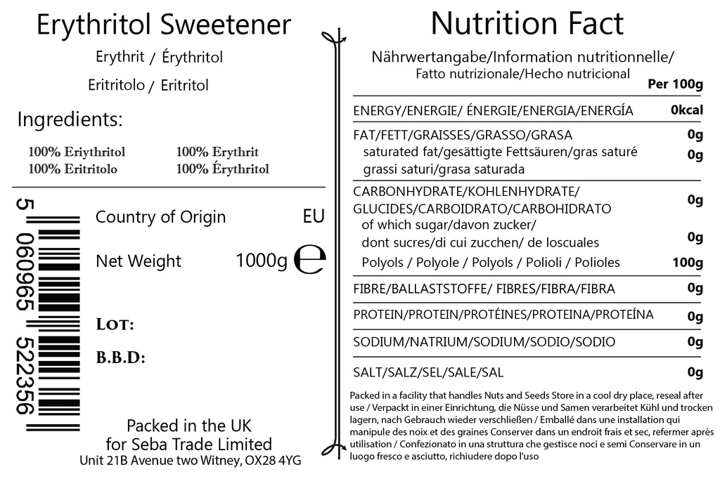 Seba Garden Erythritol 1kg