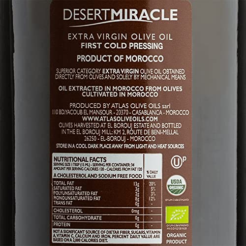Desert Miracle Organic Extra Virgin Olive Oil 500ml