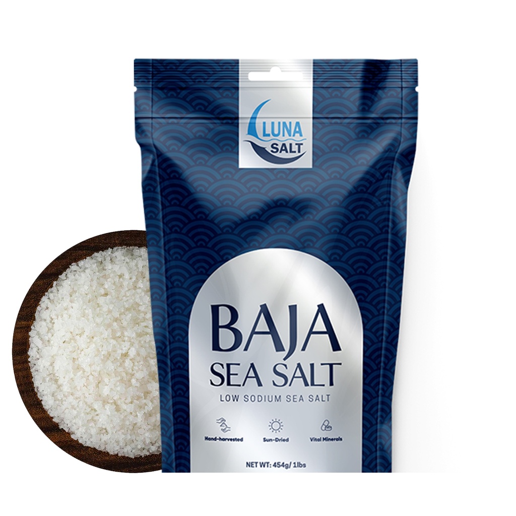 Baja sea salt, 454g Low sodium sea salt, Hand harvested