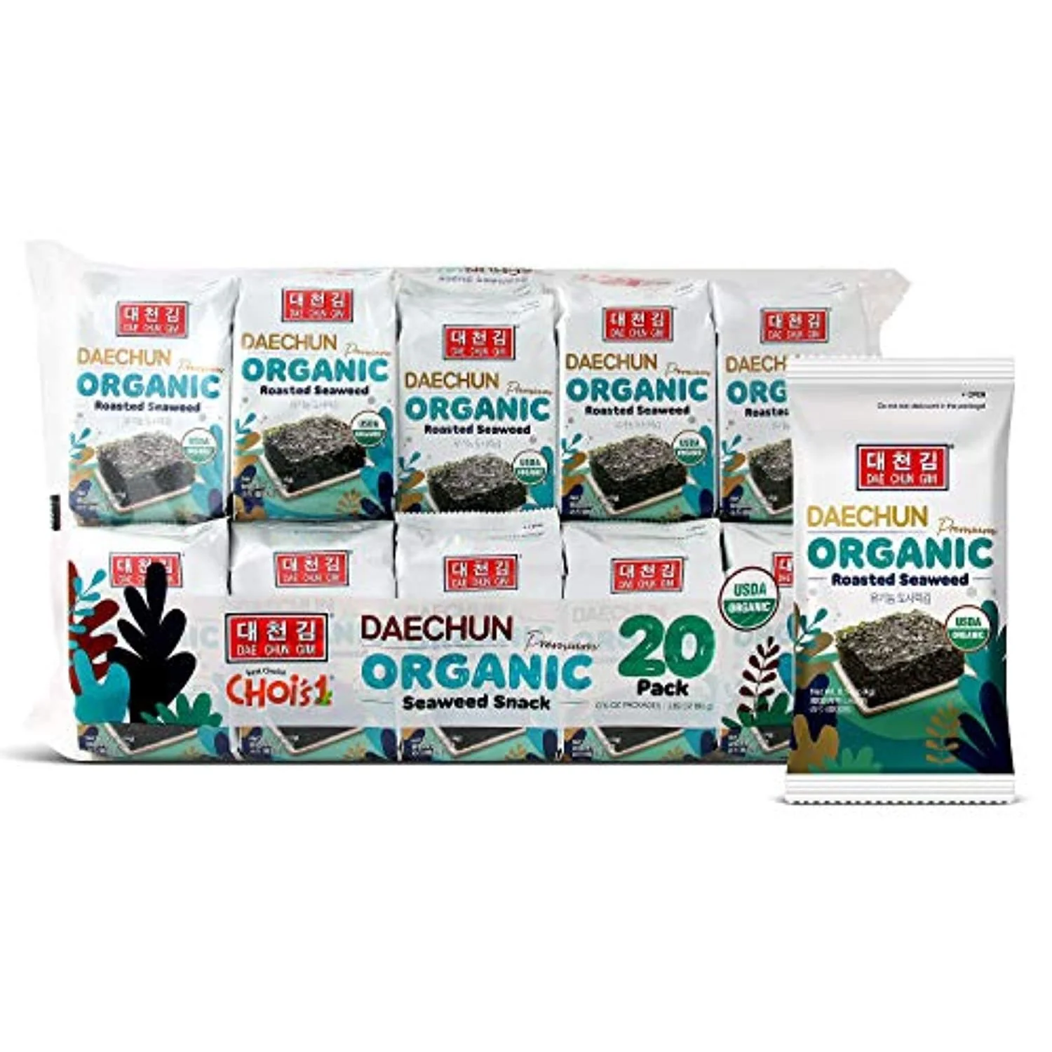 DAECHUN Organic Seaweed Snacks, Pack of 20