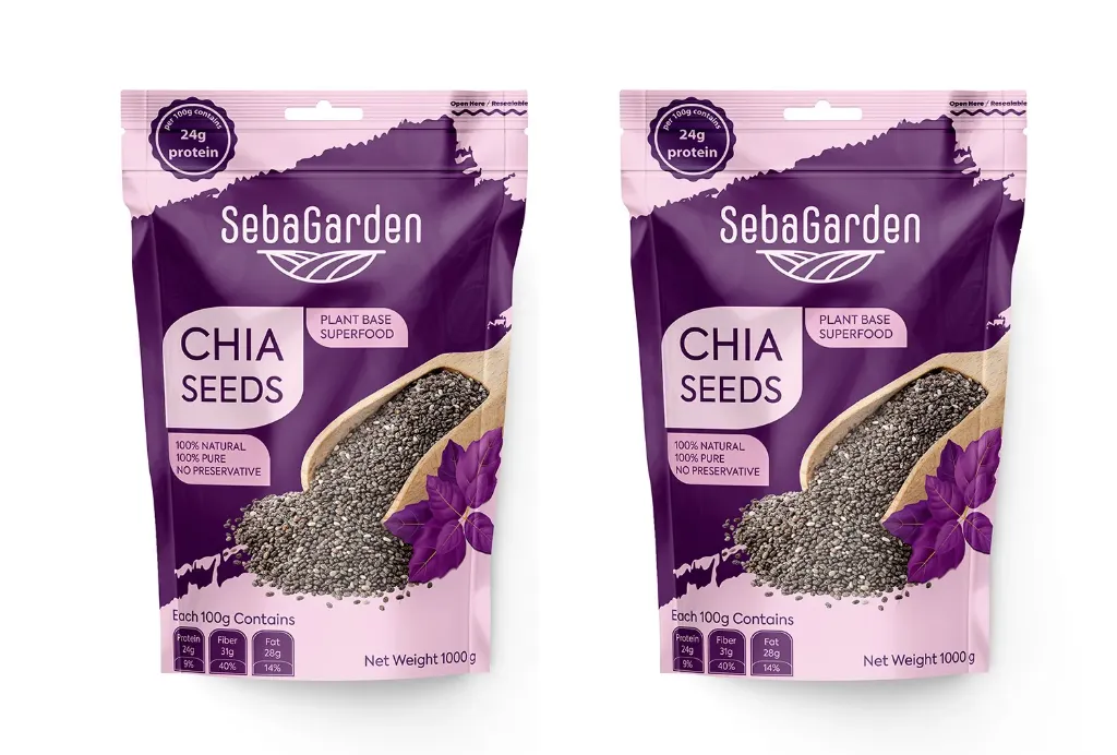 Seba Garden Chia Seeds 1kg (Pack of 2)