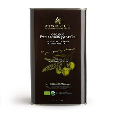 Atlas 3 LT Organic Cold Press Extra Virgin Olive Oil with Polyphenol Rich from Morocco | Newly Harvested Unprocessed from One Single Family Farm