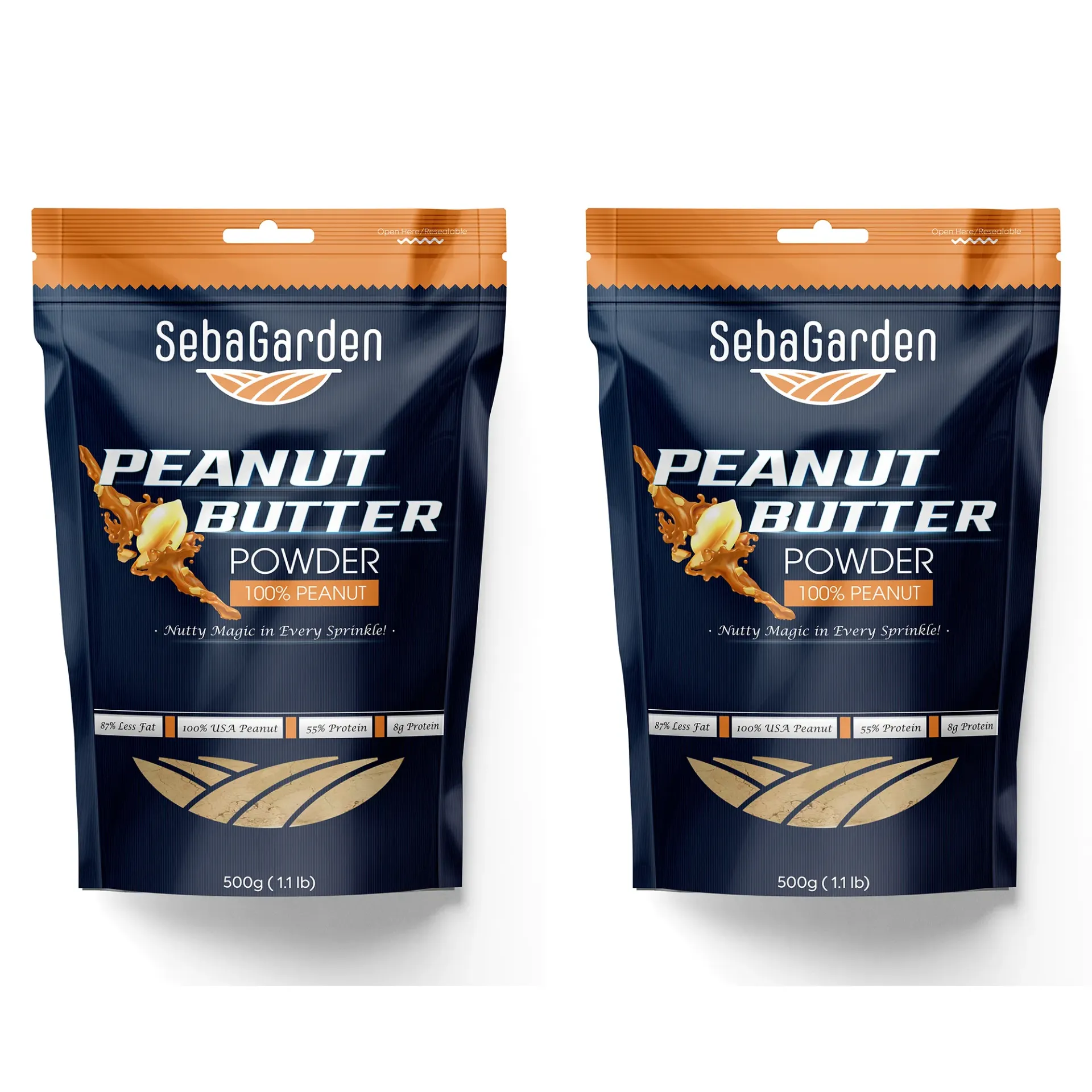 Seba Garden Peanut Butter Powder 100% - 500g (Pack of 2)