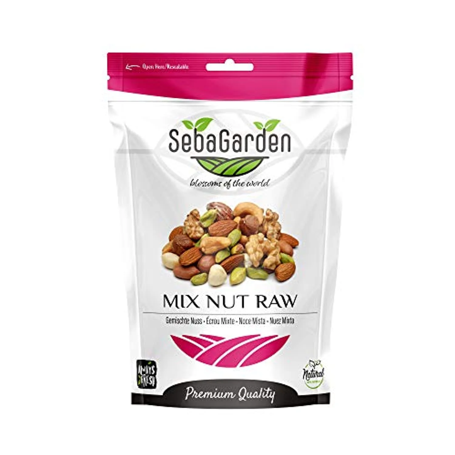 Seba Garden Delux Mixed Nut - Wallnut, Hazelnut, Cashew, Brazil-nut, Almond, Pistachio - 1 kg