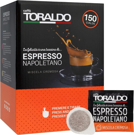 TORALDO - ESE System Coffee PODS- CREMOSA(Orange) - Box 150 PODS