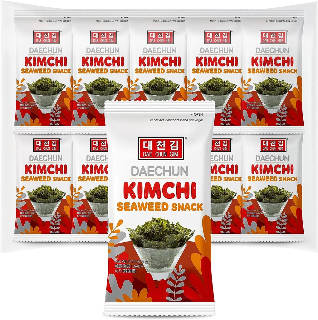 DAECHUN SEaweed Snack Kimchi Pack of 20