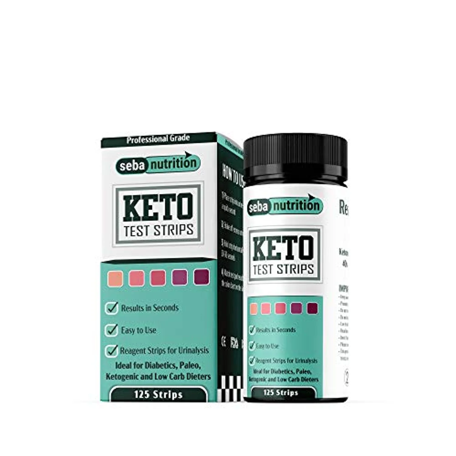 [SN001] Seba Nutrition - Keto Urine Test Strips - 125 Urinalysis Test Sticks